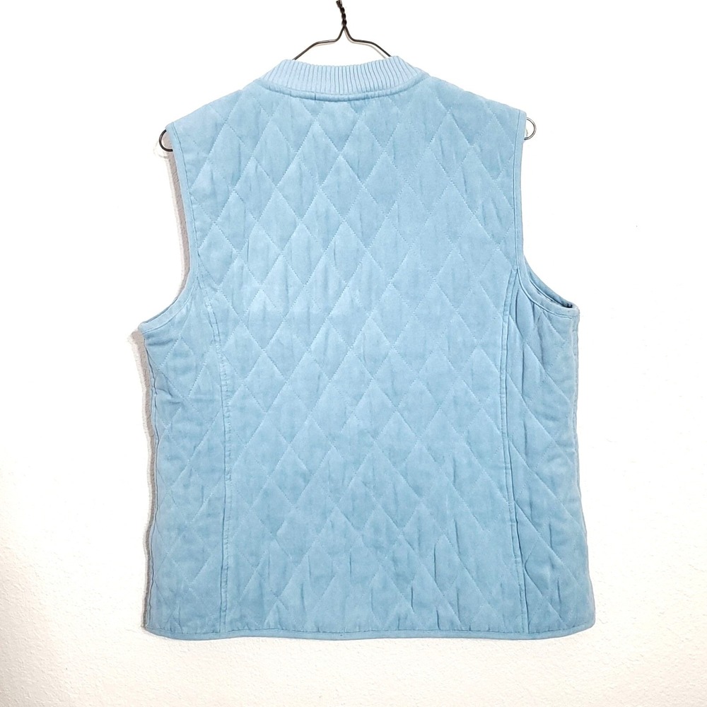Relativity Womens Small Quilted Puffer Vest Sky Blue Full zip sleeveless - Picture 2 of 8